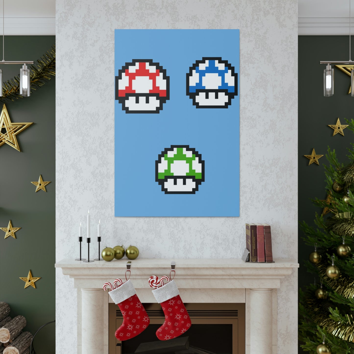 Mushroom 8 Bit Style Canvas Gallery Wraps