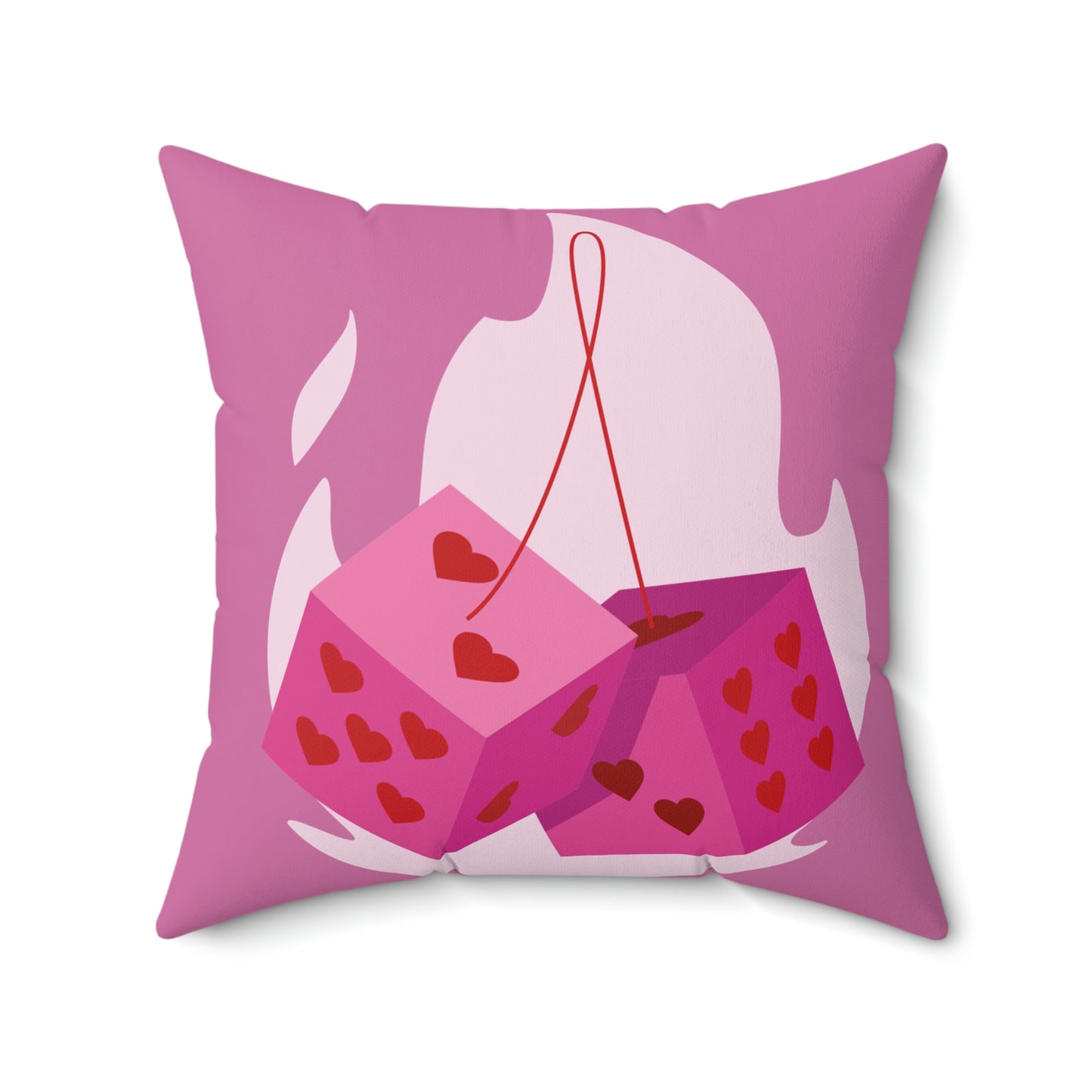 Dice Hearts Spun Polyester Square Pillow