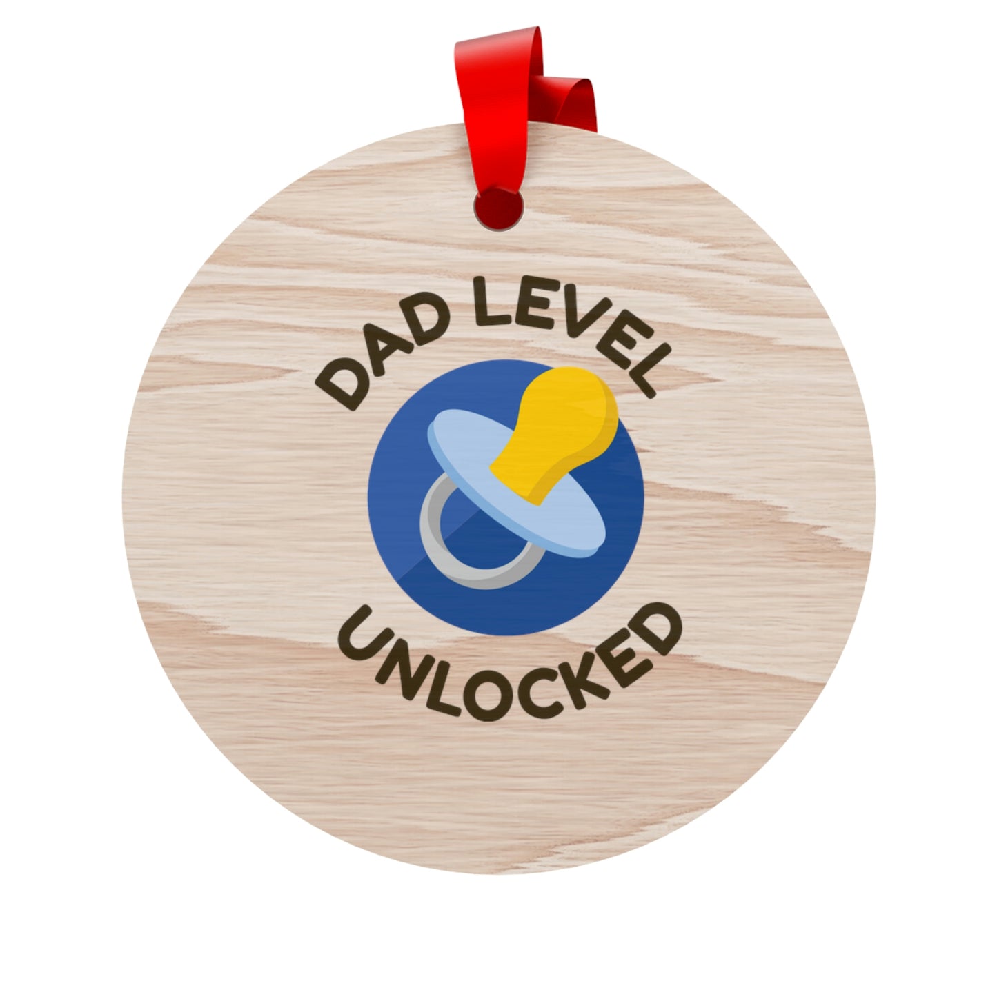 Dad Level Unlocked Wooden Christmas Ornaments