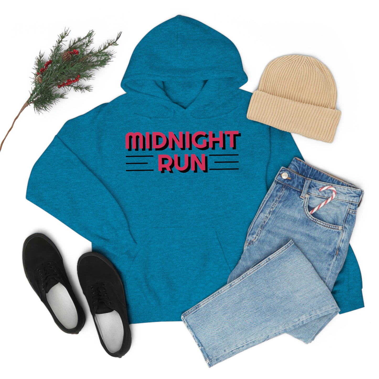 Midnight Run Retro Style Unisex Hooded Sweatshirt