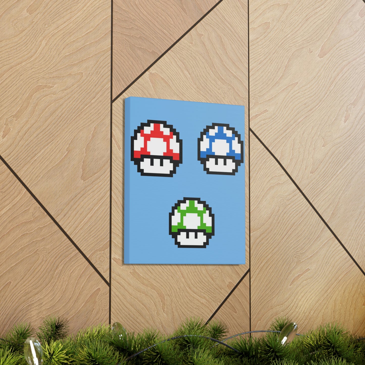 Mushroom 8 Bit Style Canvas Gallery Wraps