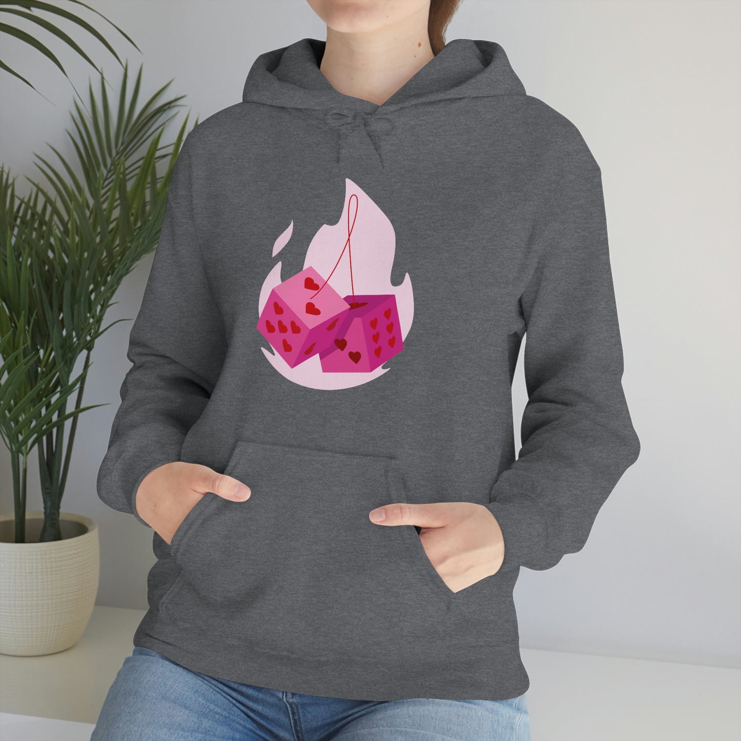 Dice Hearts Unisex Hooded Sweatshirt