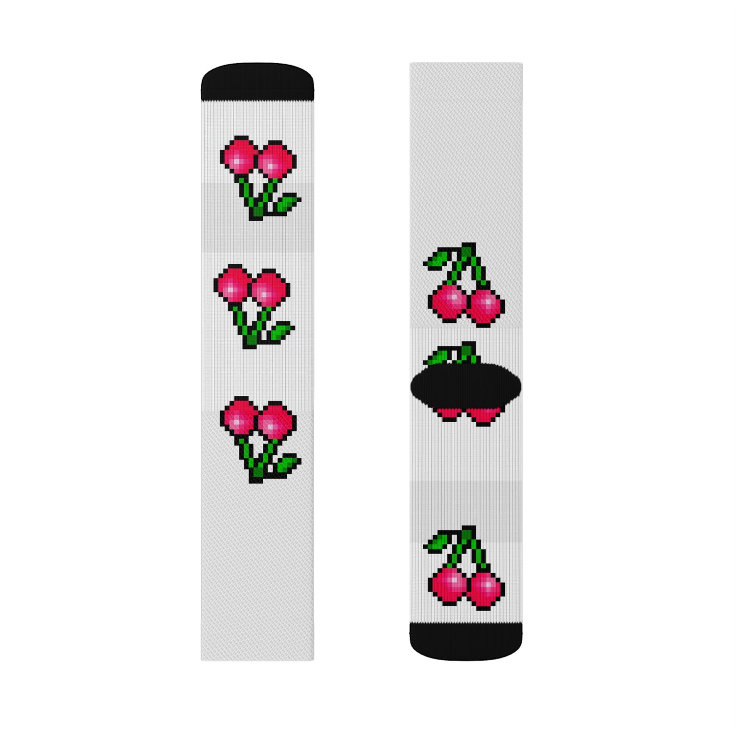 Retro 8 Bit Cherries Style Background Sublimation Socks
