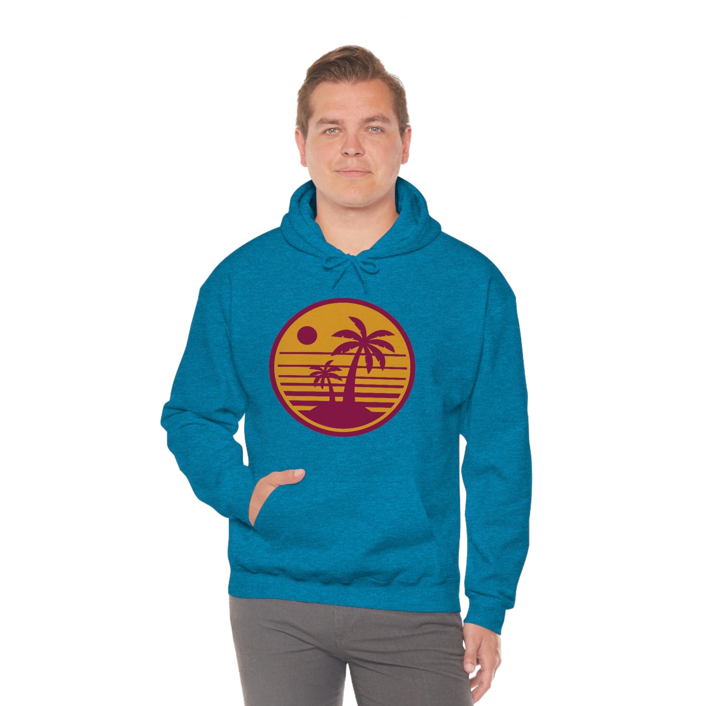 Retro Sunset Beach Unisex Hooded Sweatshirt