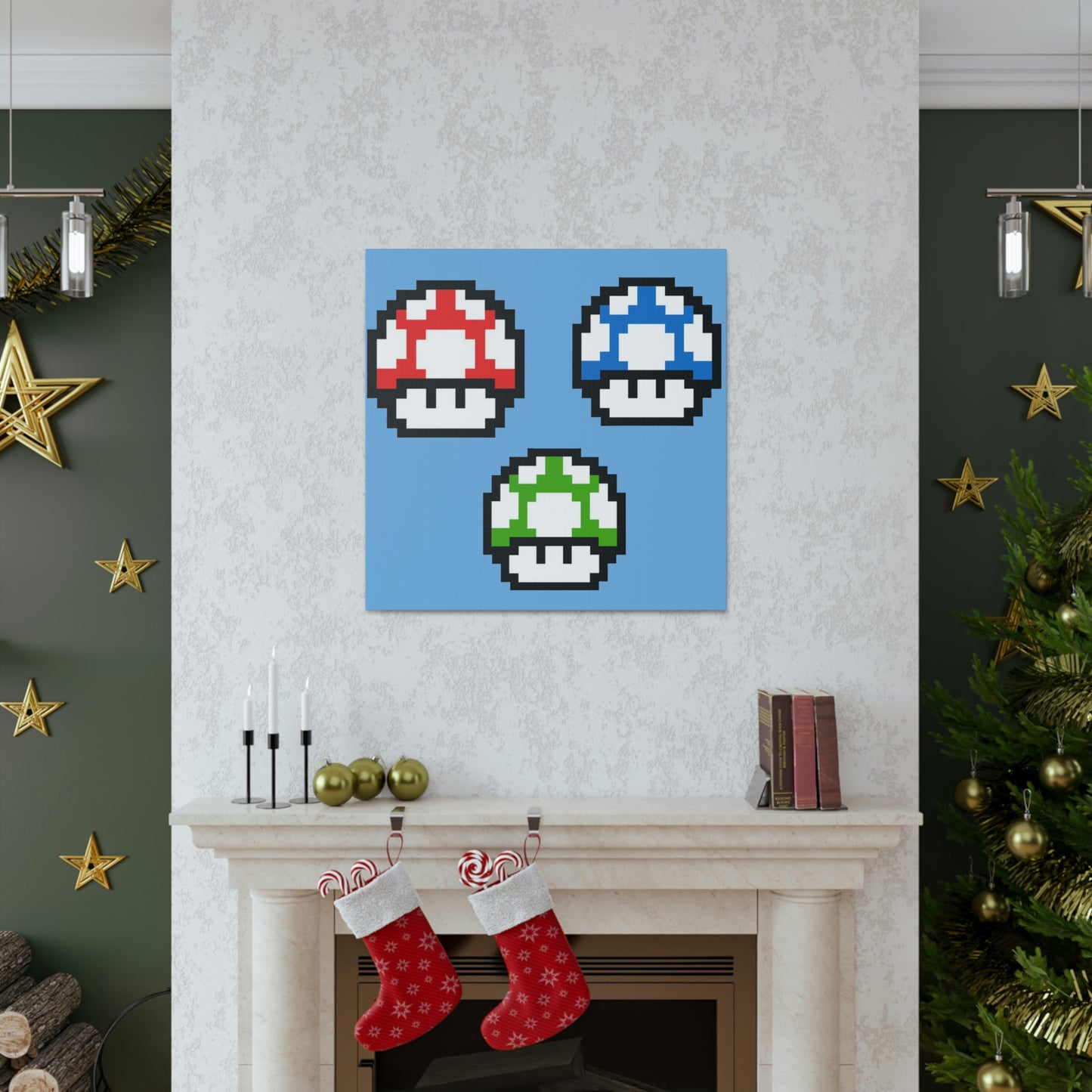 Mushroom 8 Bit Style Canvas Gallery Wraps