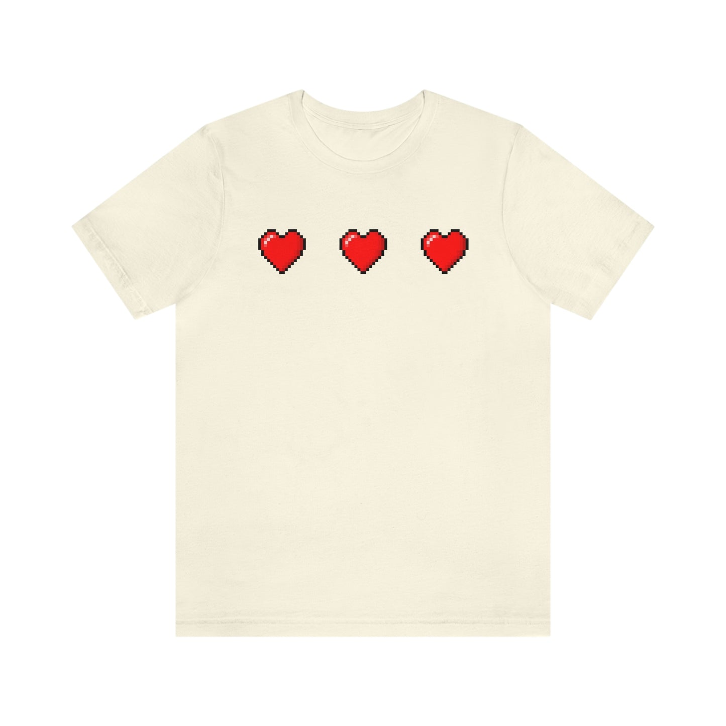 Hearts 8 Bit Style Unisex Jersey Short Sleeve Tee