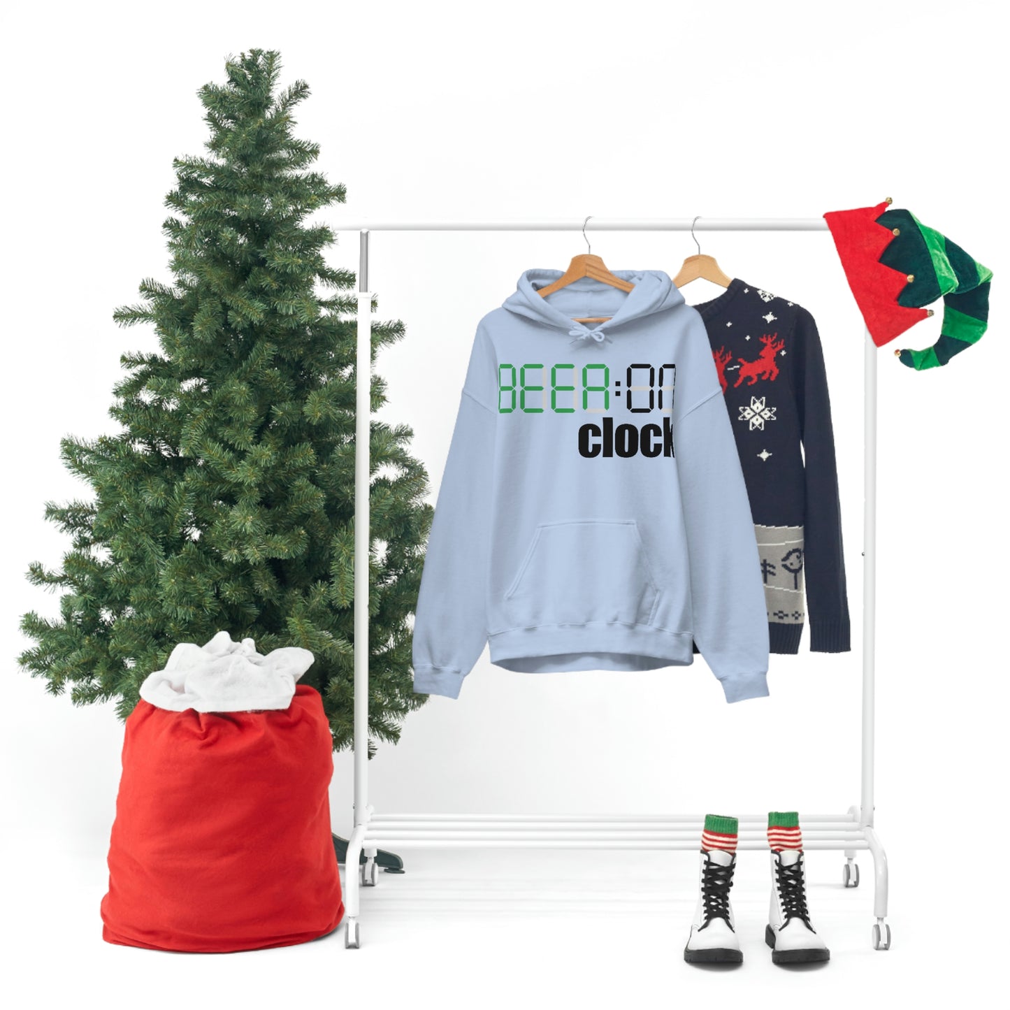 Beer on Clock Unisex Hooded Sweatshirt