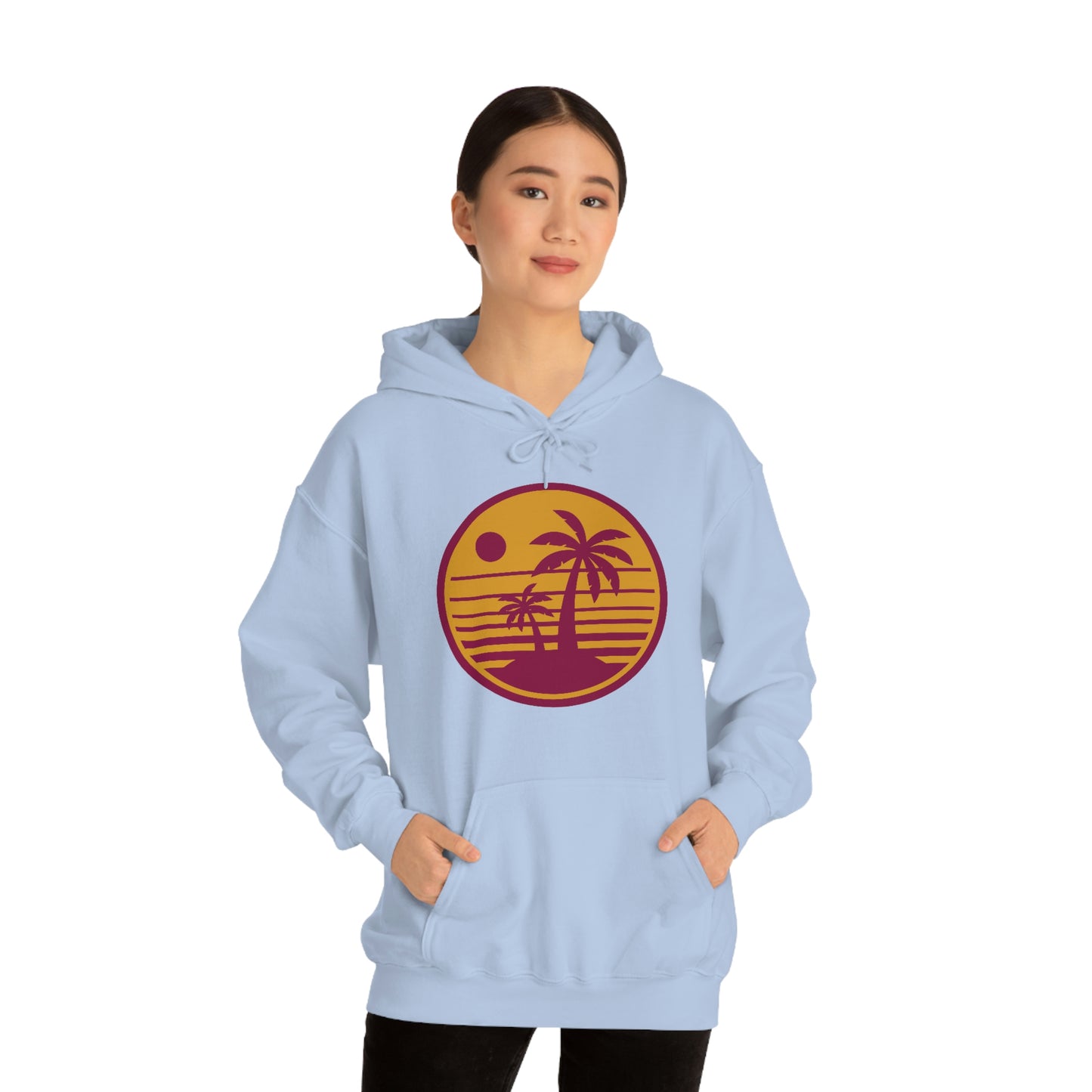 Retro Sunset Beach Unisex Hooded Sweatshirt