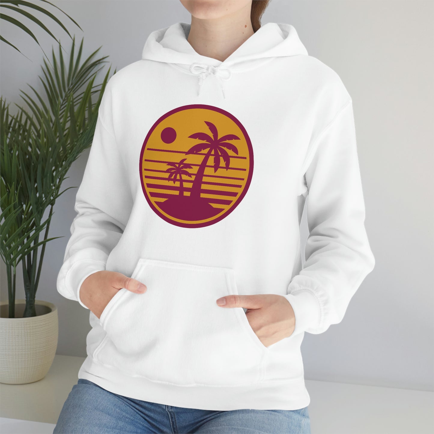 Retro Sunset Beach Unisex Hooded Sweatshirt