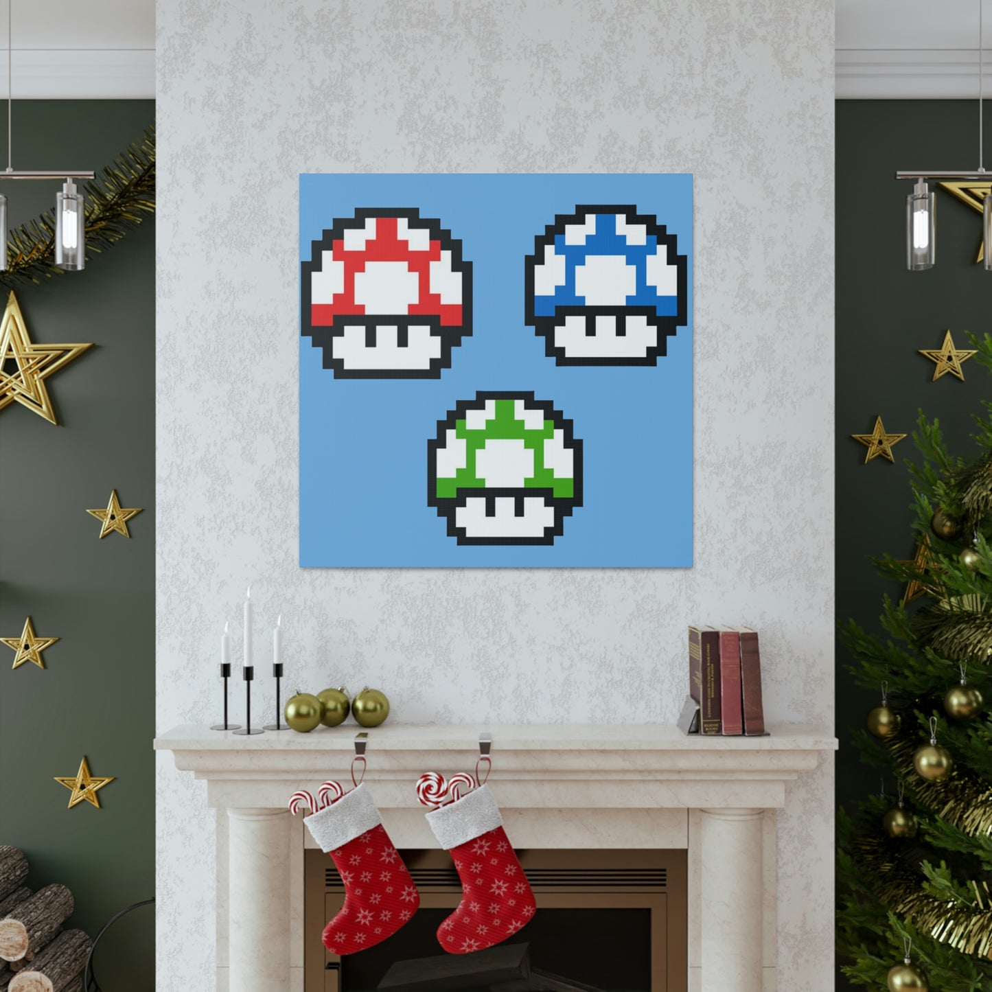 Mushroom 8 Bit Style Canvas Gallery Wraps
