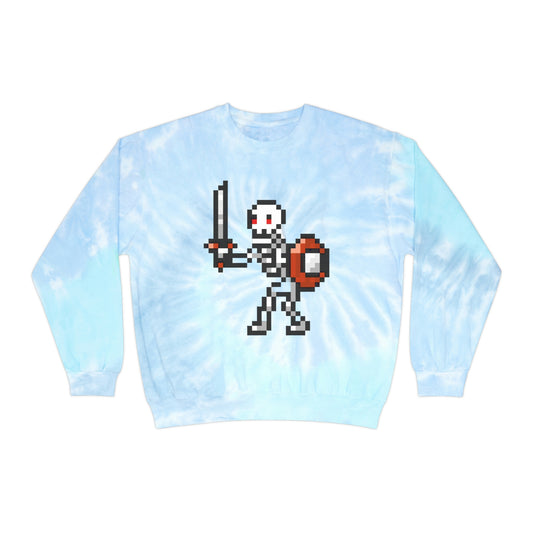 Skeleton 8 Bit Retro Style Unisex Tie-Dye Sweatshirt