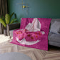 Pink Dice Style Crushed Velvet Blanket