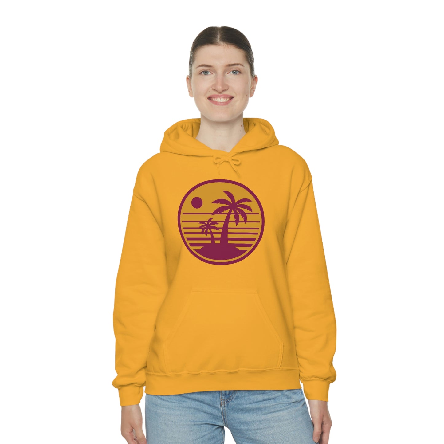 Retro Sunset Beach Unisex Hooded Sweatshirt