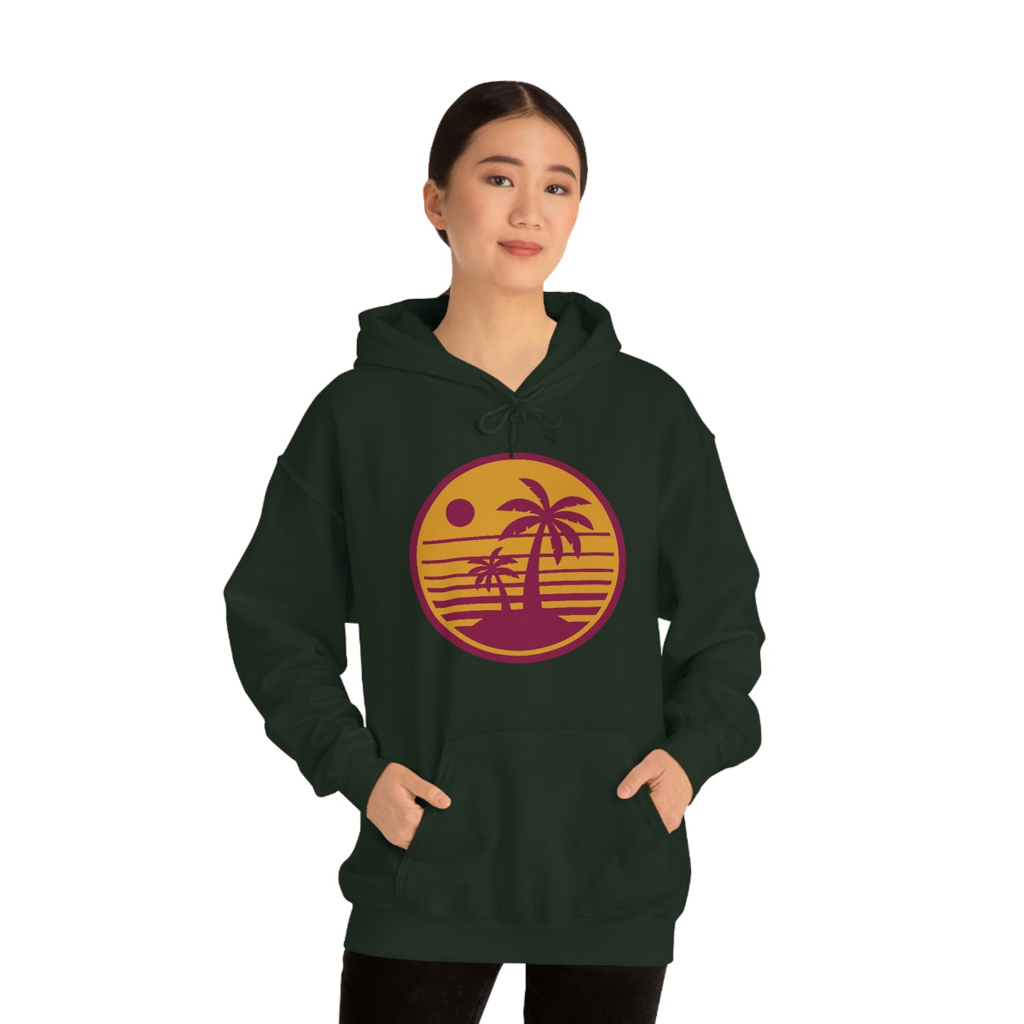 Retro Sunset Beach Unisex Hooded Sweatshirt