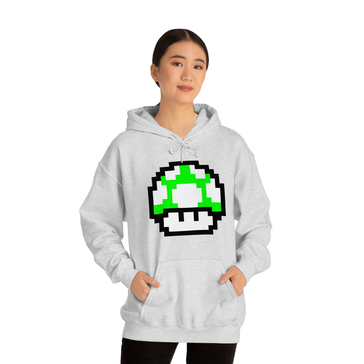 Mushroom 1UP 8 Bit Retro Style Unisex Hooded Sweatshirt