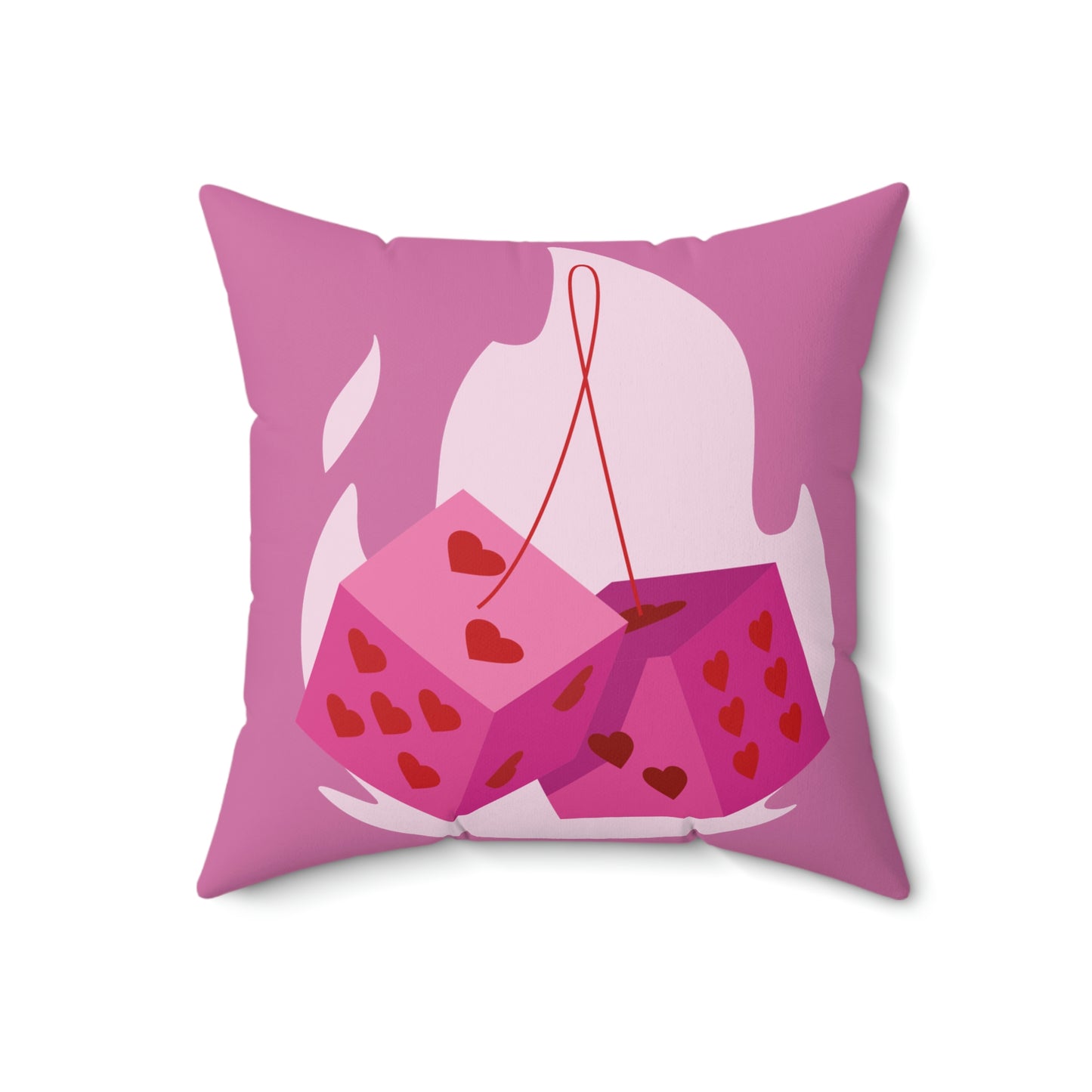 Dice Hearts Spun Polyester Square Pillow