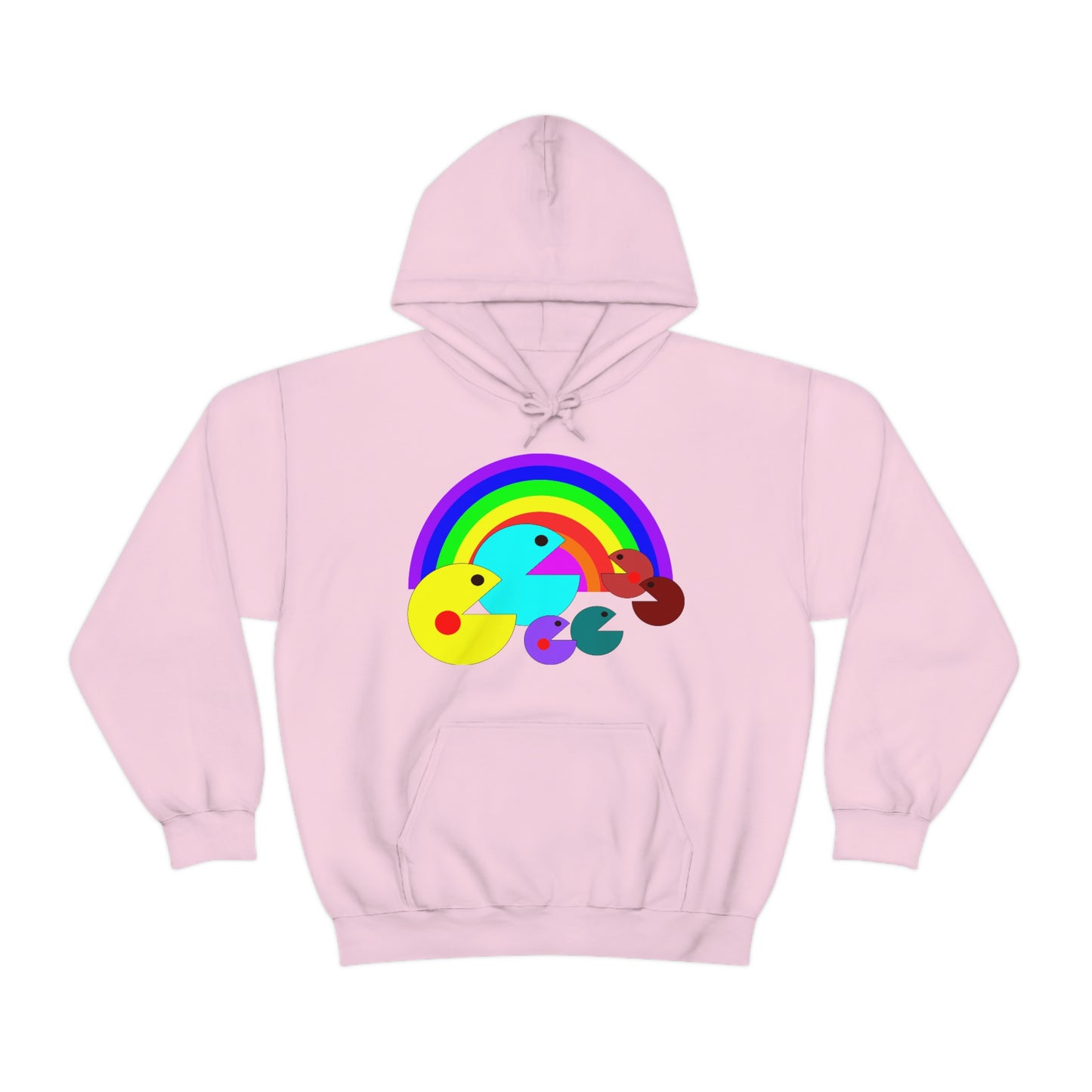 Pac Man Style Ranbow Unisex Hooded Sweatshirt