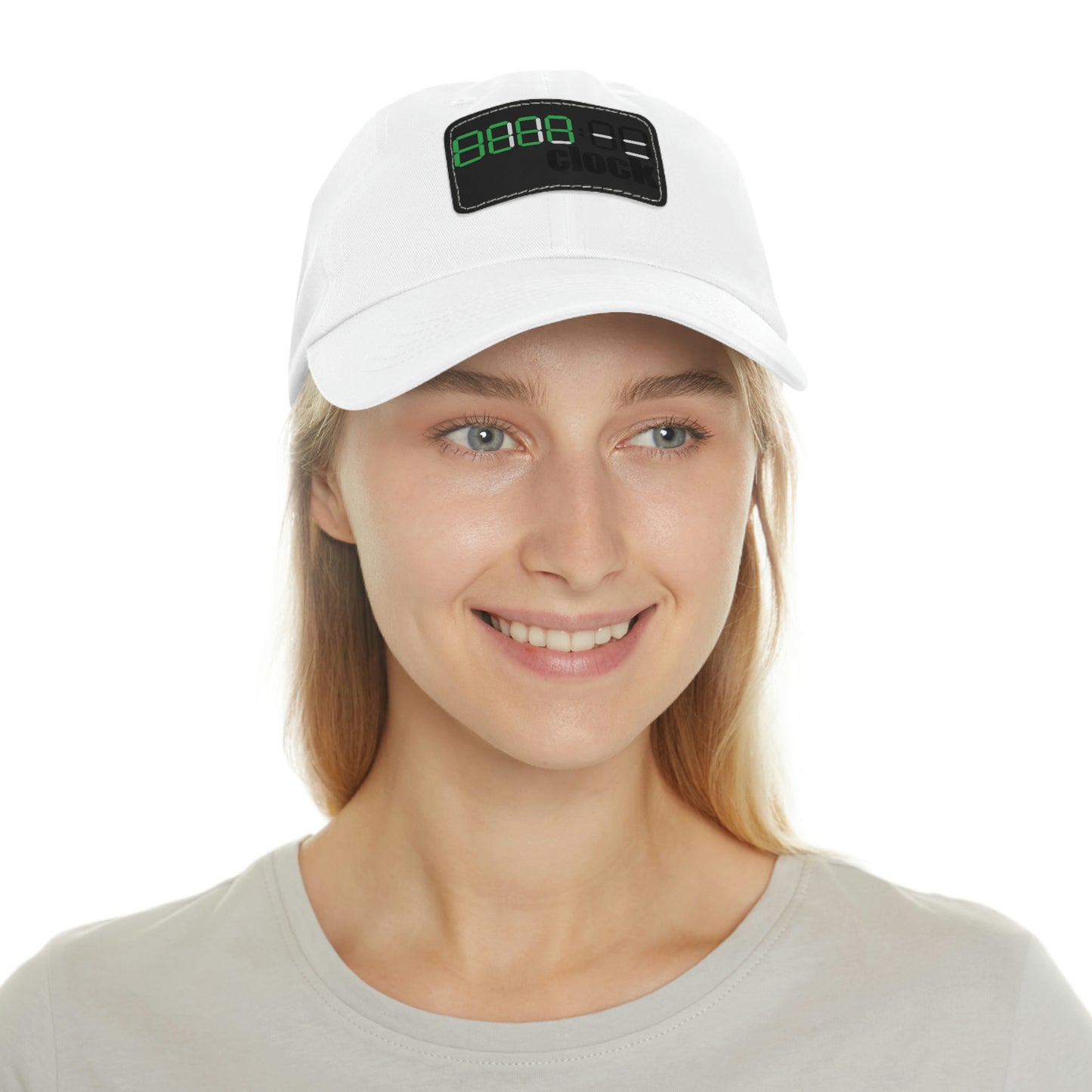 Beer on Clock Dad Hat with Leather Patch
