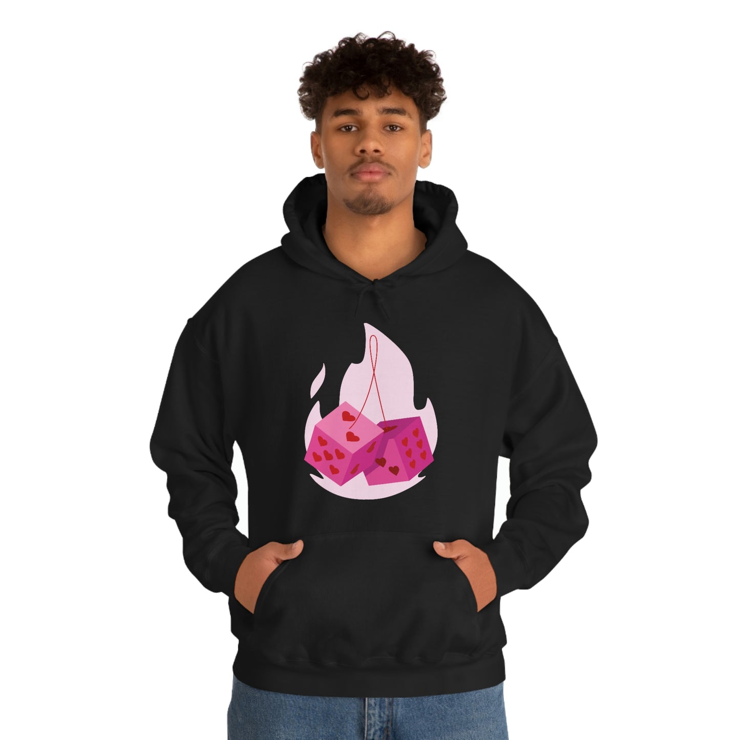 Dice Hearts Unisex Hooded Sweatshirt