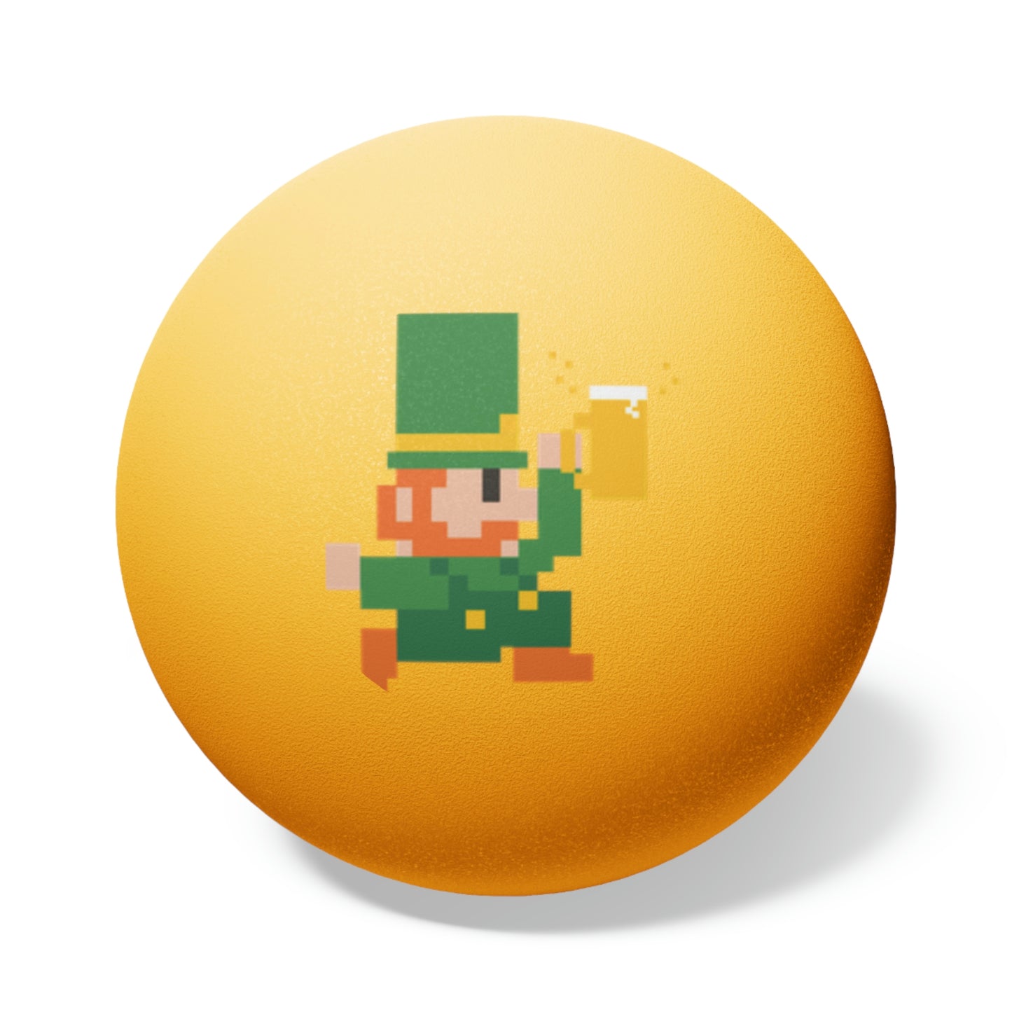 Leprechaun 8 Bit Style Ping Pong Balls, 6 pcs