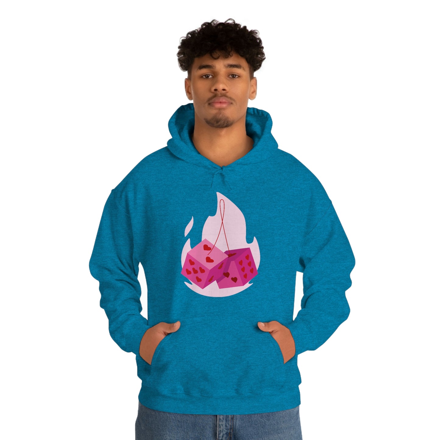 Dice Hearts Unisex Hooded Sweatshirt