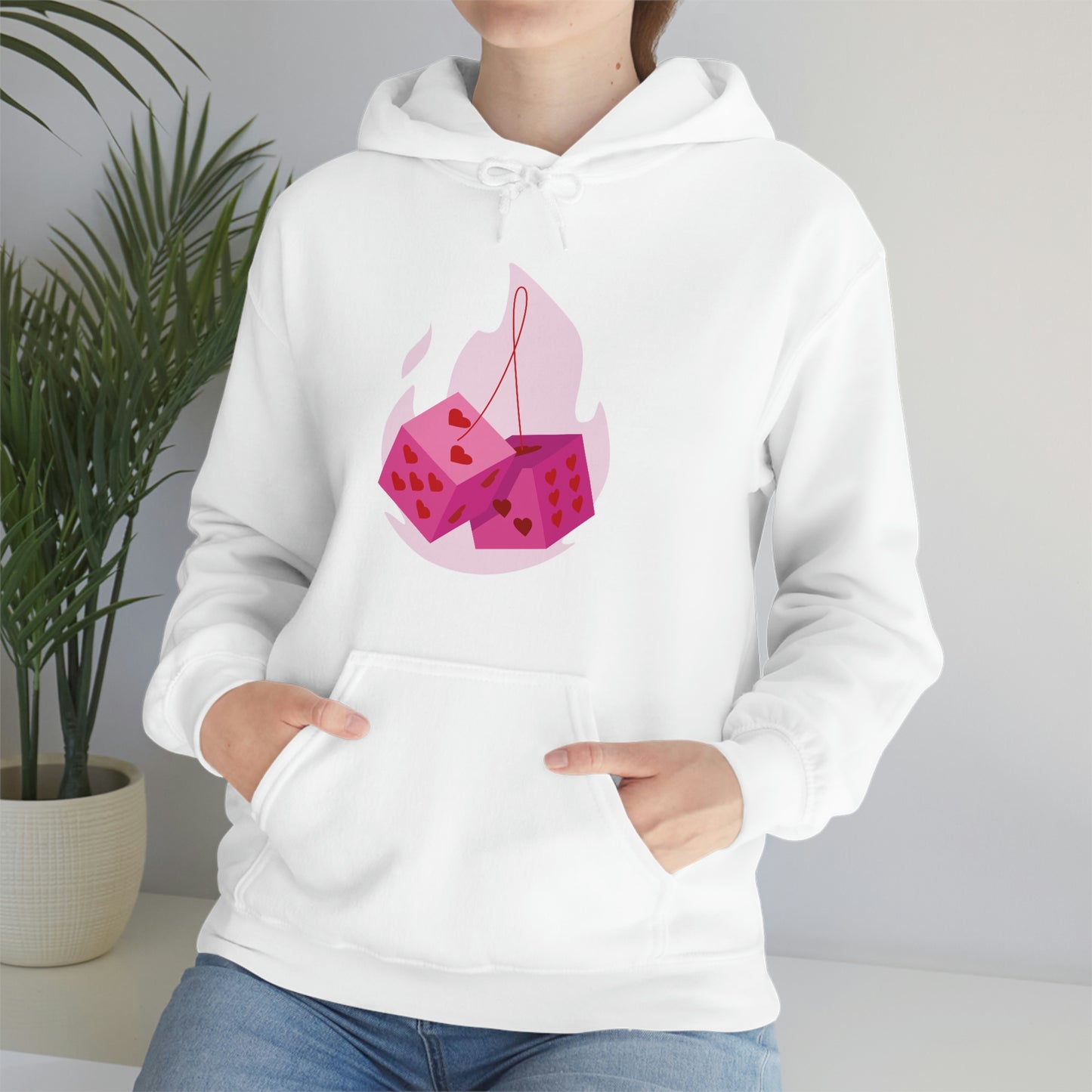 Dice Hearts Unisex Hooded Sweatshirt