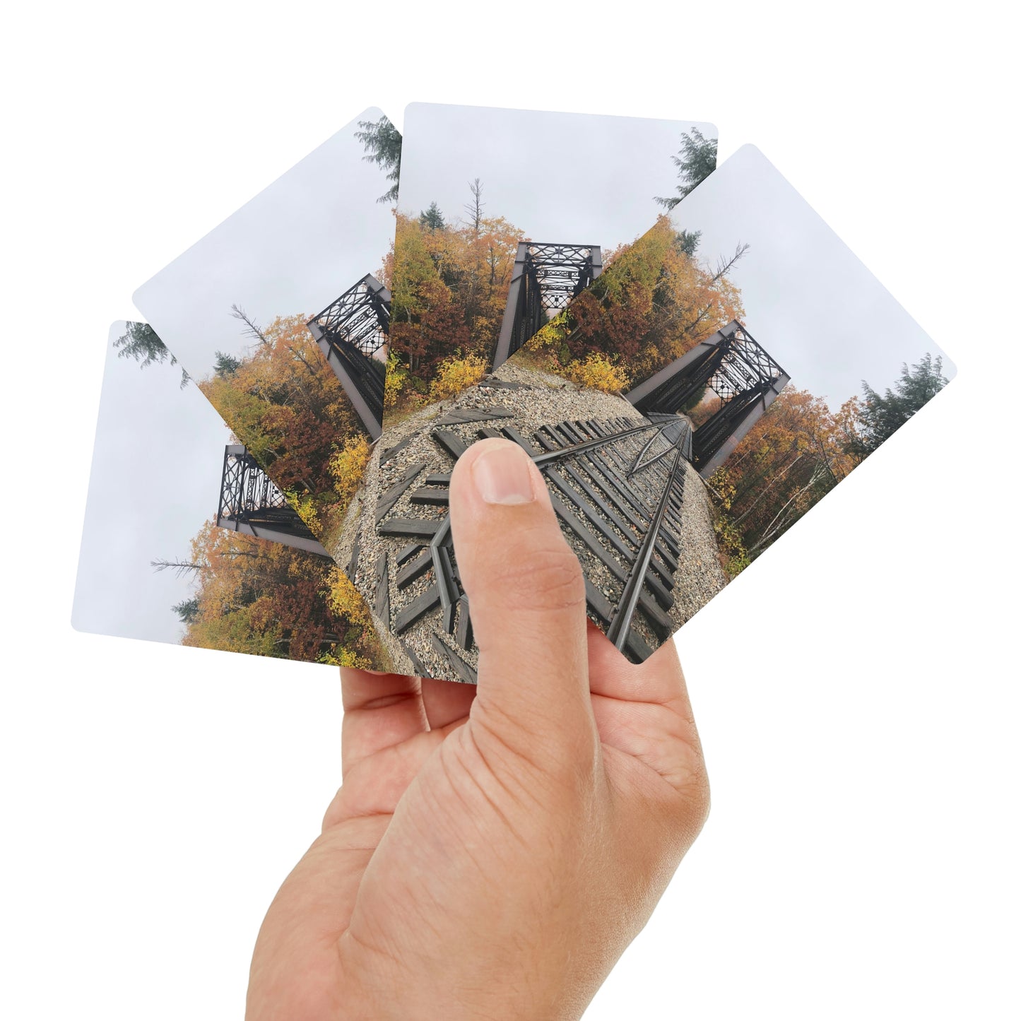 Train Tracks Fall Style Playing Cards