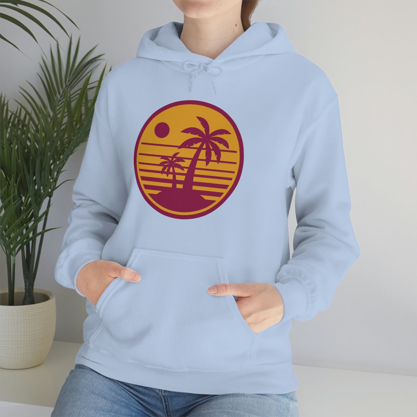 Retro Sunset Beach Unisex Hooded Sweatshirt
