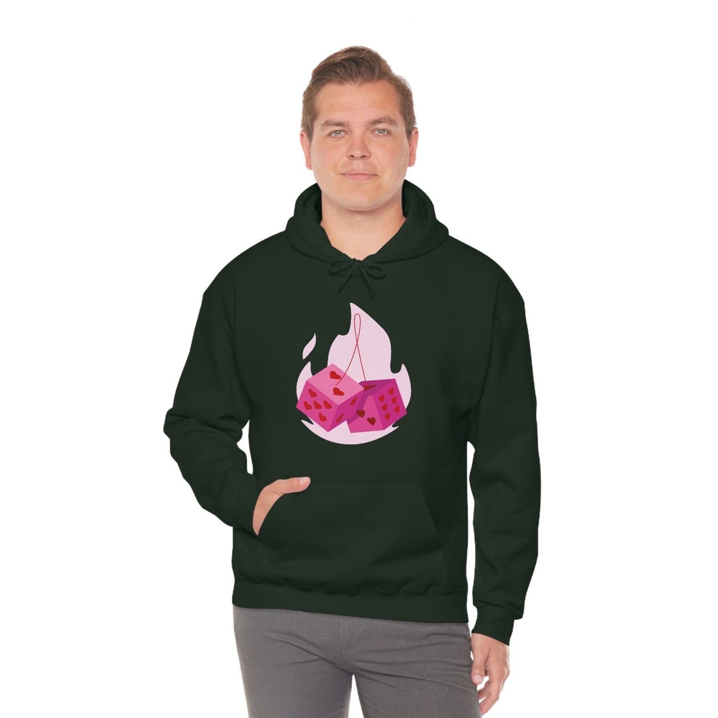 Dice Hearts Unisex Hooded Sweatshirt