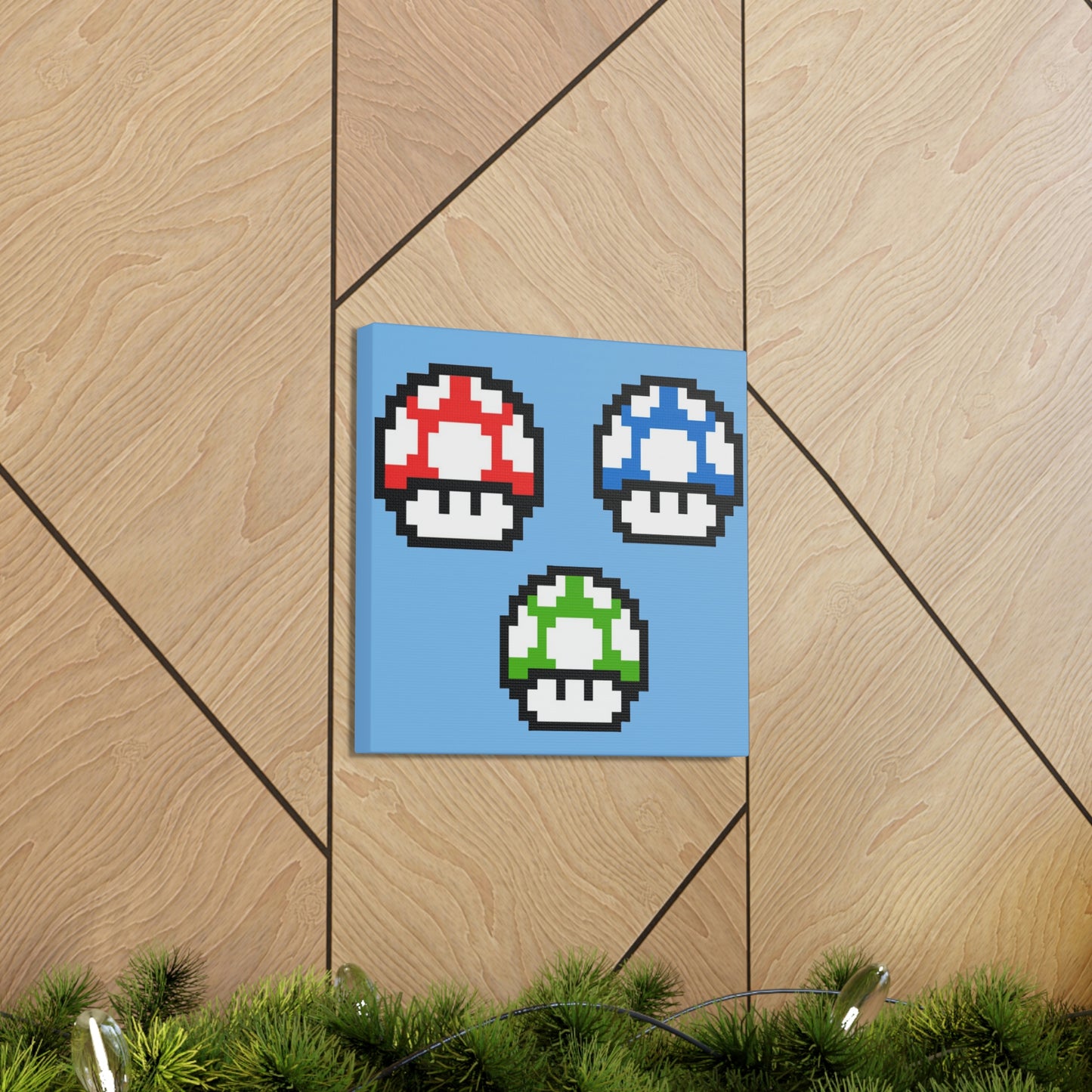 Mushroom 8 Bit Style Canvas Gallery Wraps