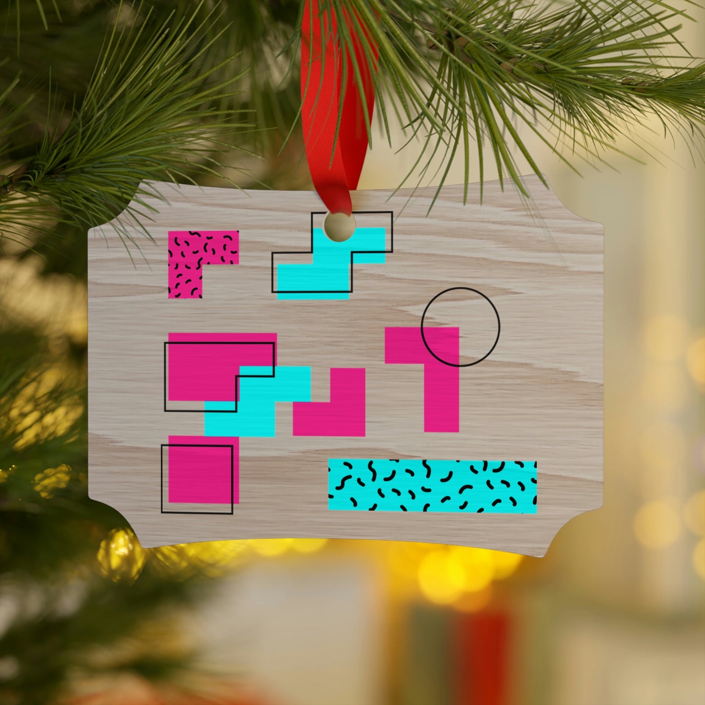 Tetris Style Wooden Christmas Ornaments