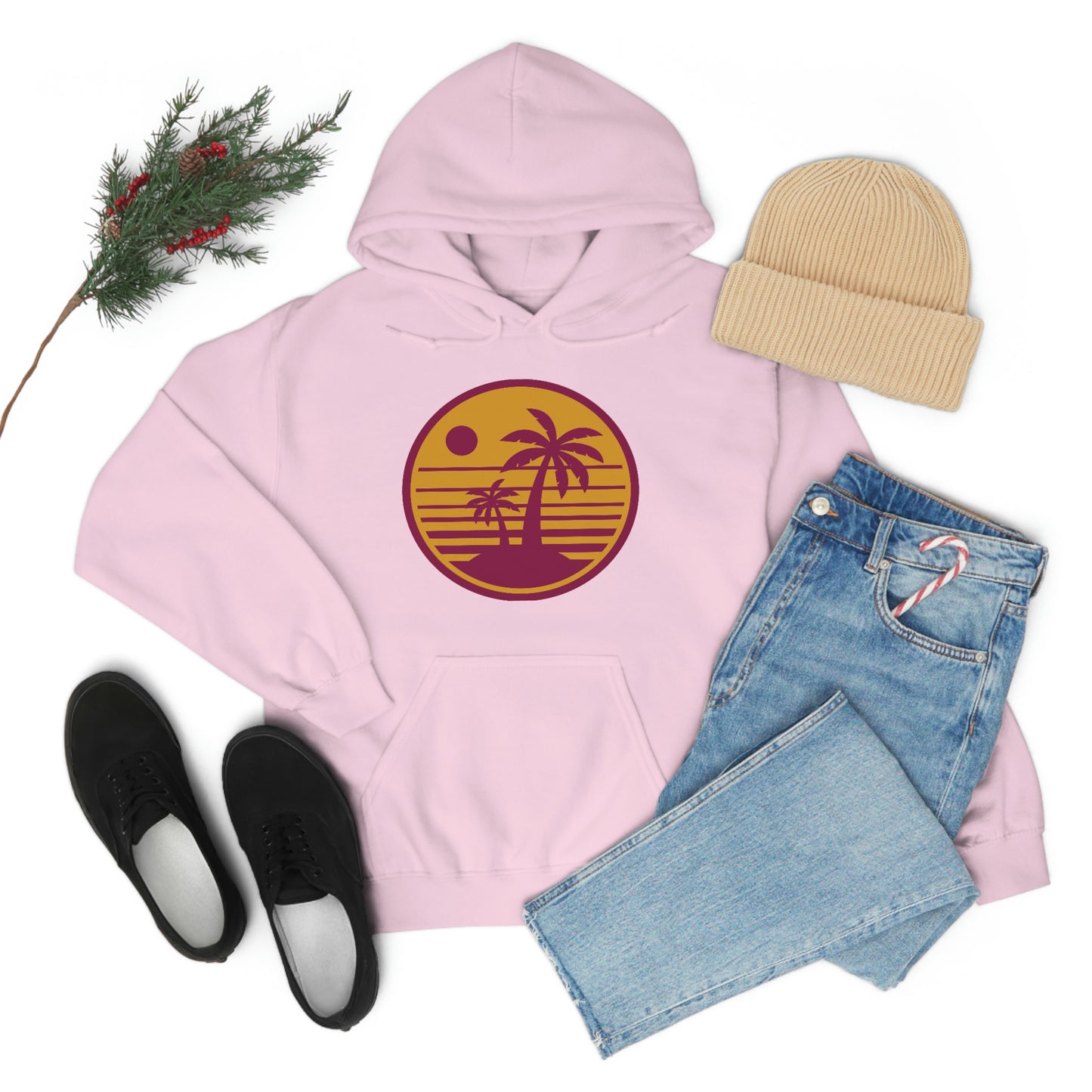 Retro Sunset Beach Unisex Hooded Sweatshirt