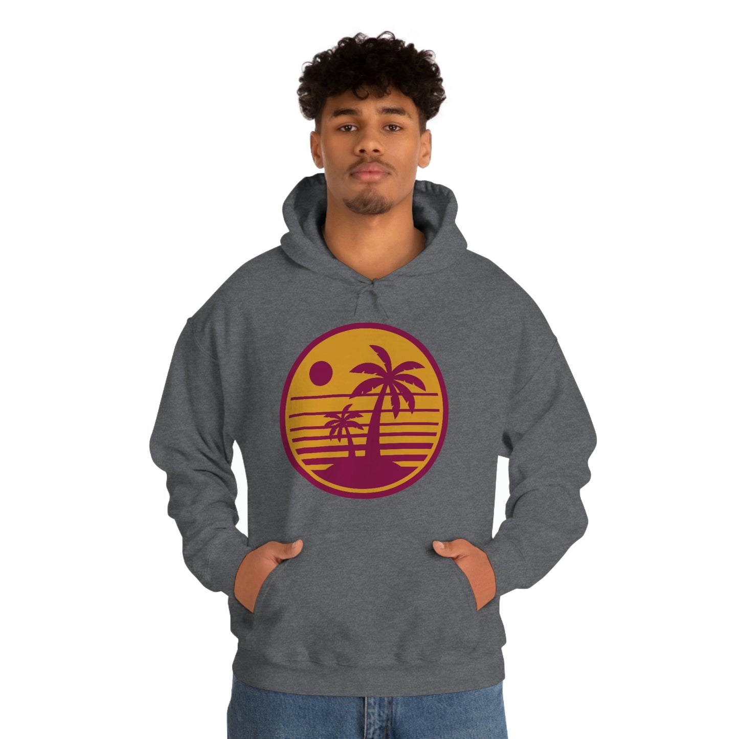 Retro Sunset Beach Unisex Hooded Sweatshirt