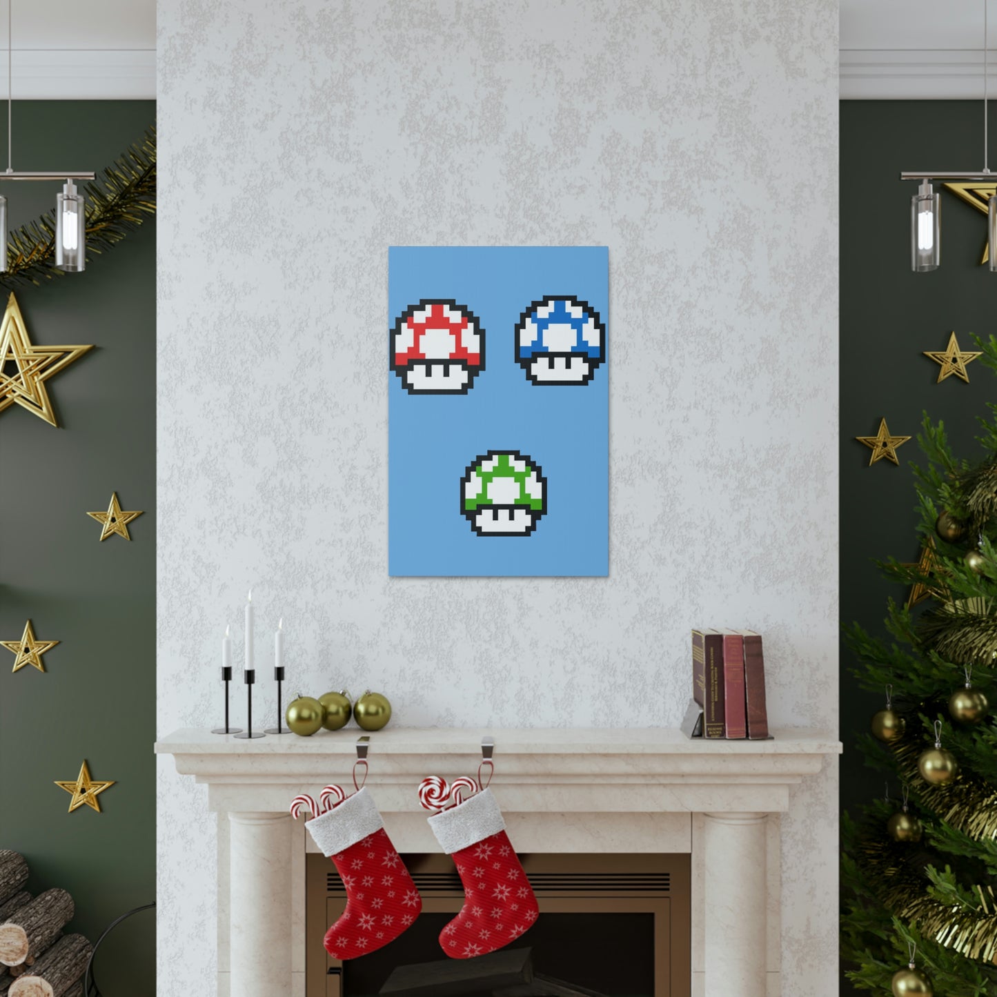 Mushroom 8 Bit Style Canvas Gallery Wraps