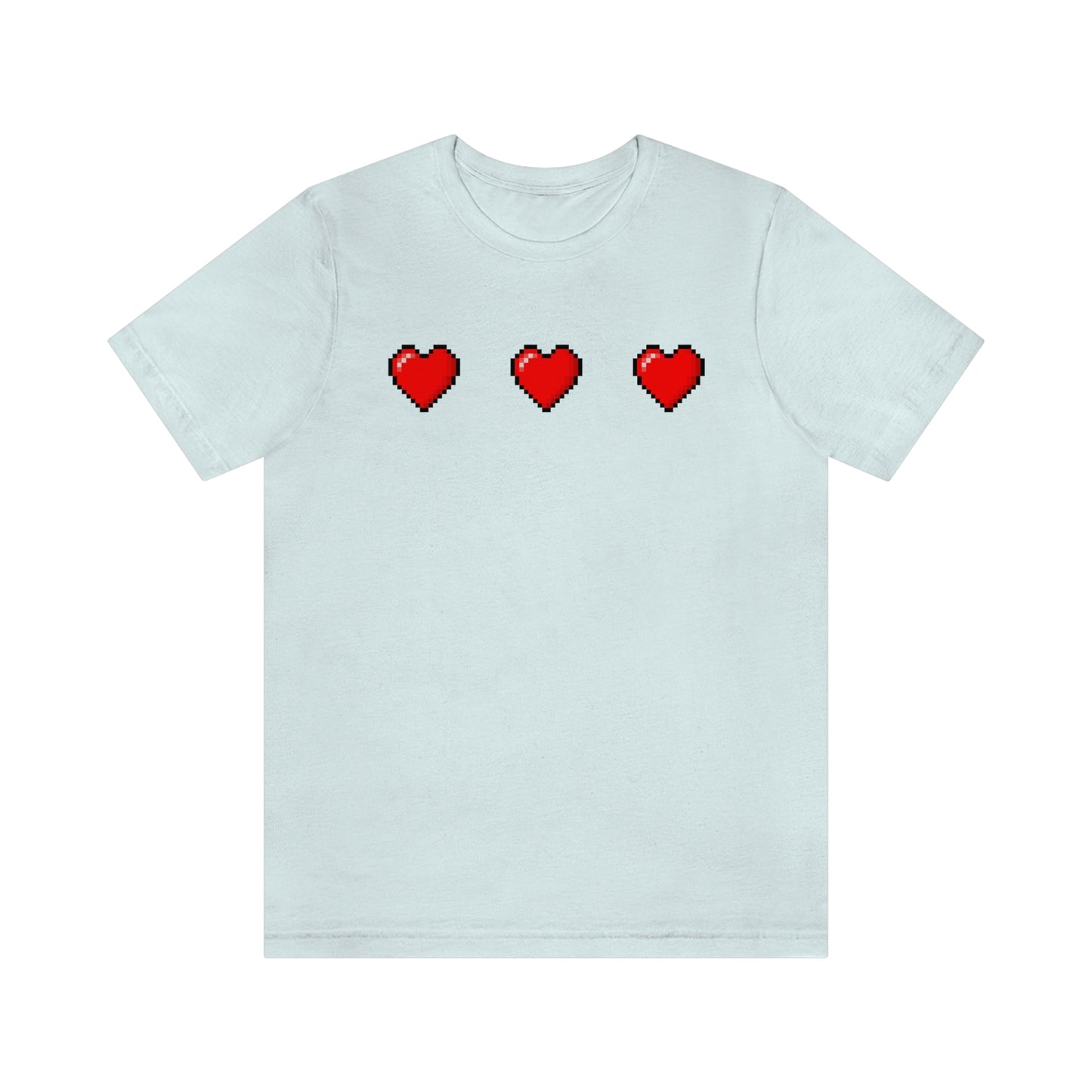 Hearts 8 Bit Style Unisex Jersey Short Sleeve Tee