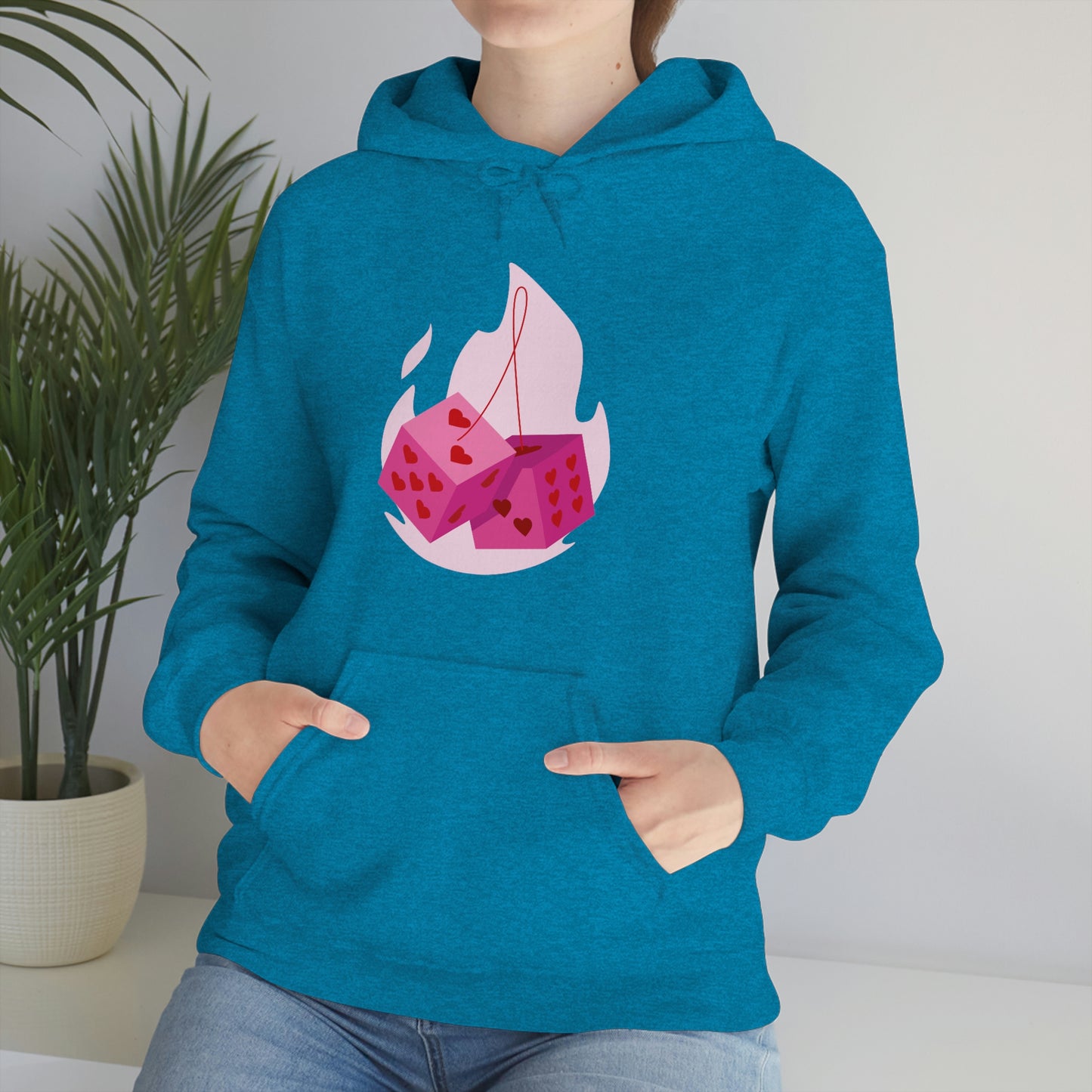 Dice Hearts Unisex Hooded Sweatshirt