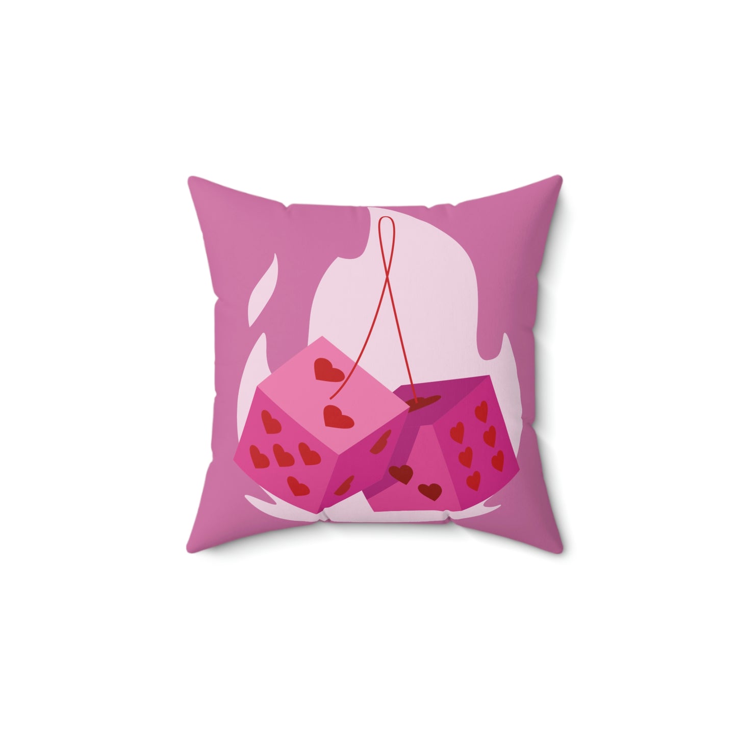 Dice Hearts Spun Polyester Square Pillow