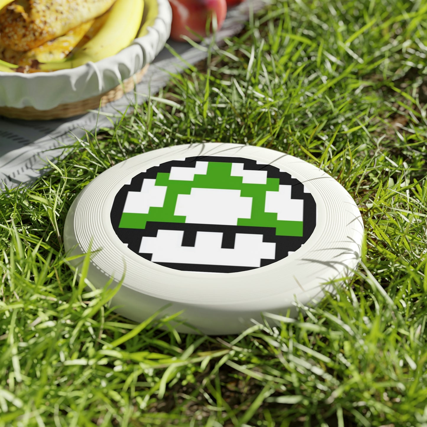 Green 8 Bit Style Mushroom Wham-O Frisbee