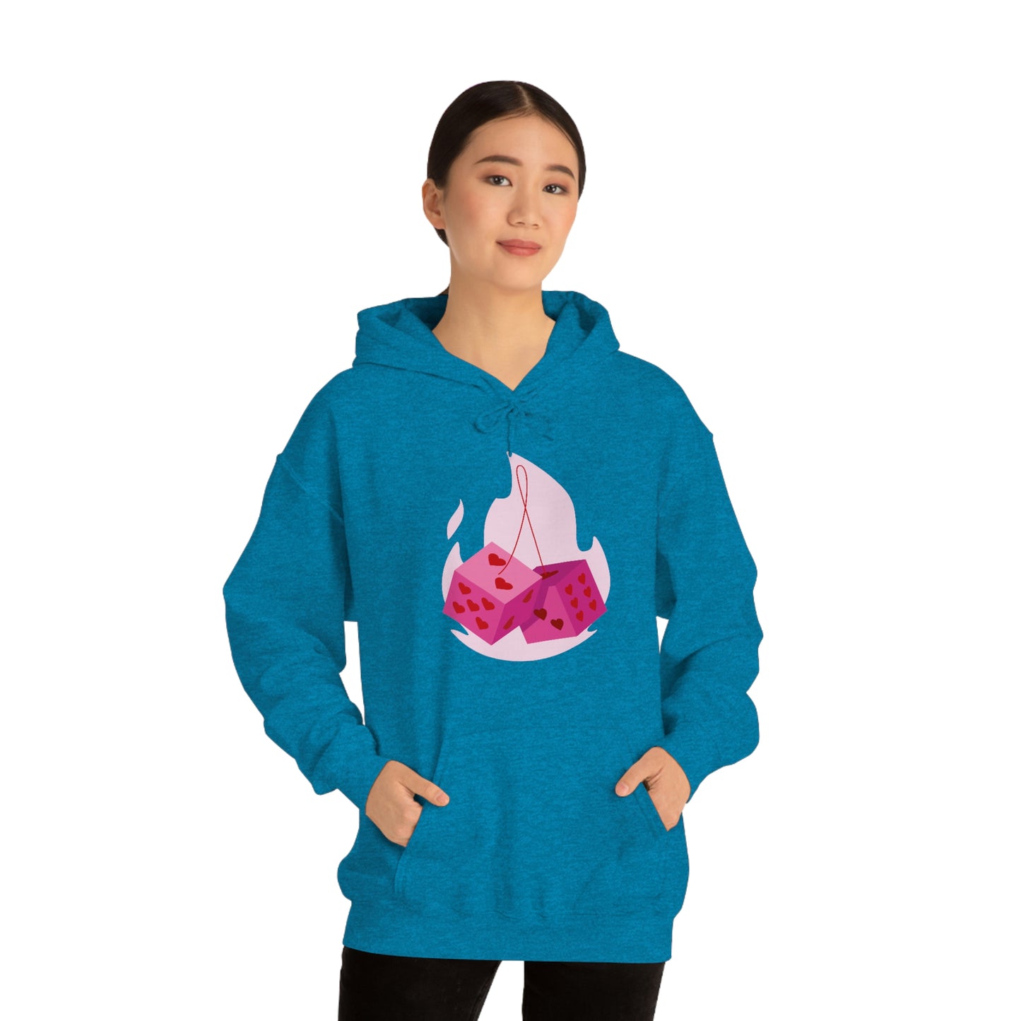 Dice Hearts Unisex Hooded Sweatshirt