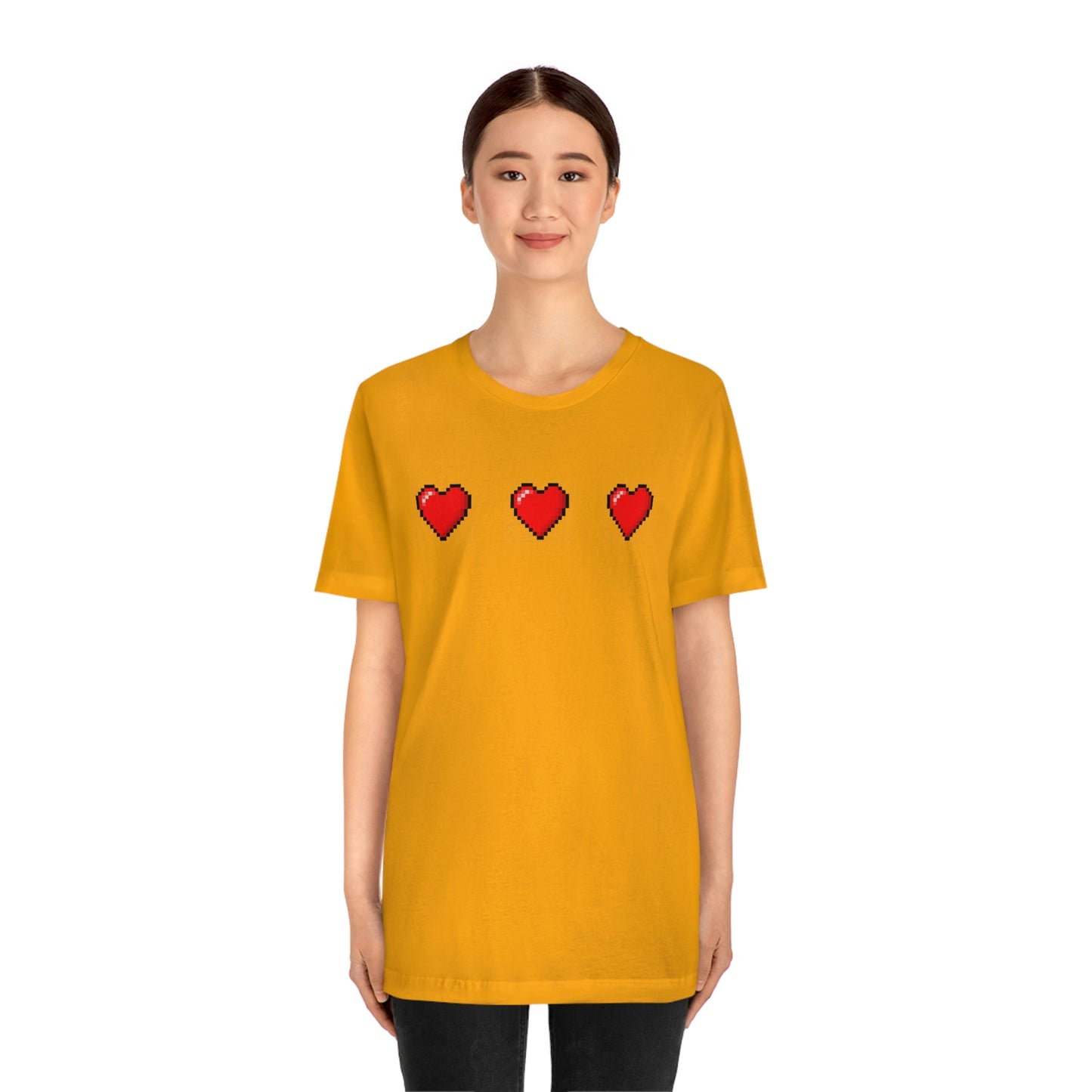 Hearts 8 Bit Style Unisex Jersey Short Sleeve Tee