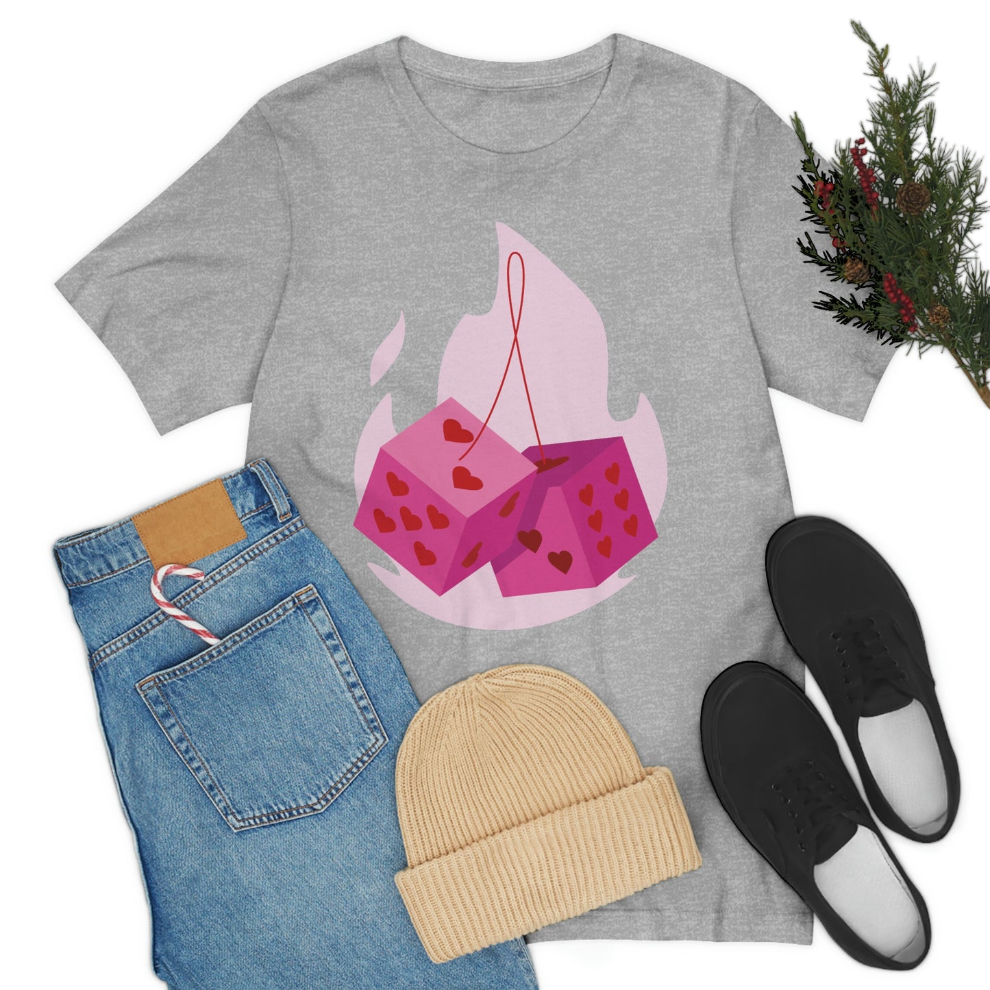 Dice Hearts Unisex Jersey Short Sleeve Tee