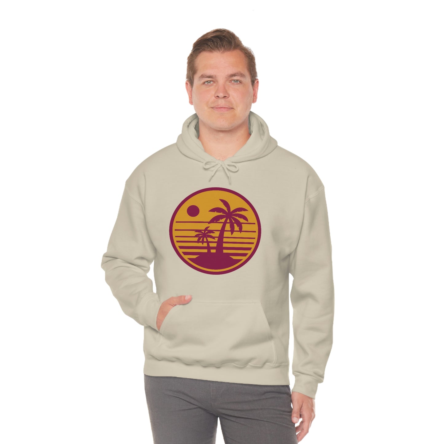 Retro Sunset Beach Unisex Hooded Sweatshirt