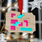 Tetris Style Wooden Christmas Ornaments