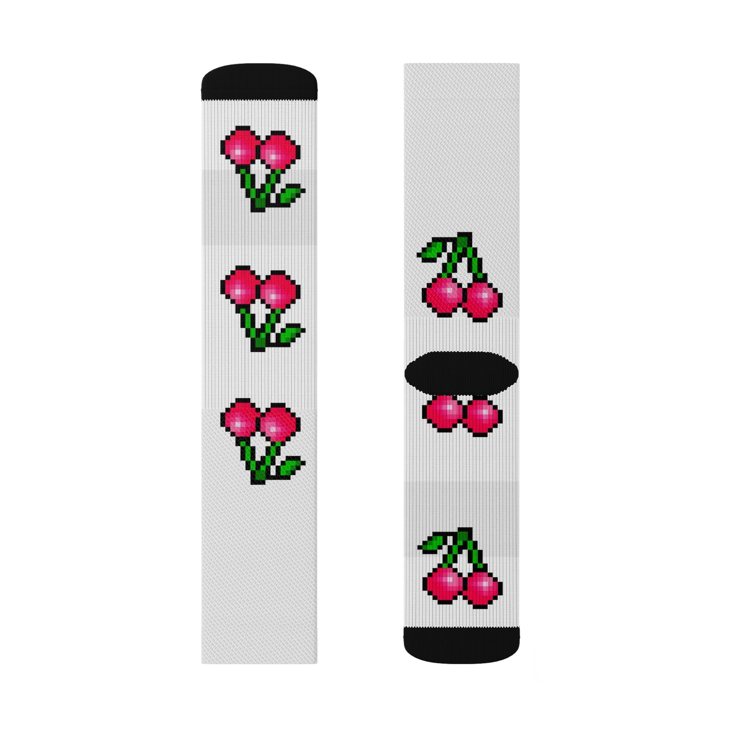 Retro 8 Bit Cherries Style Background Sublimation Socks