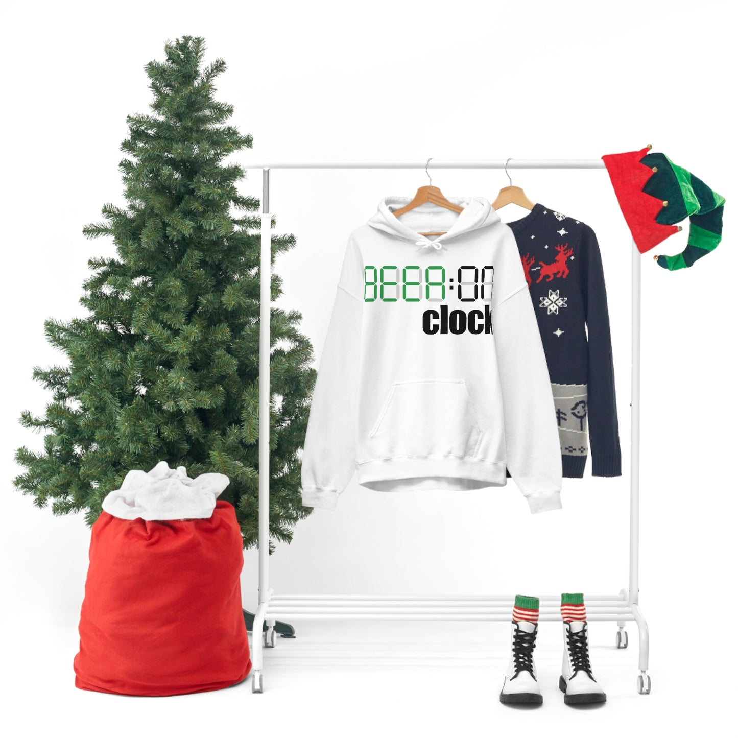 Beer on Clock Unisex Hooded Sweatshirt
