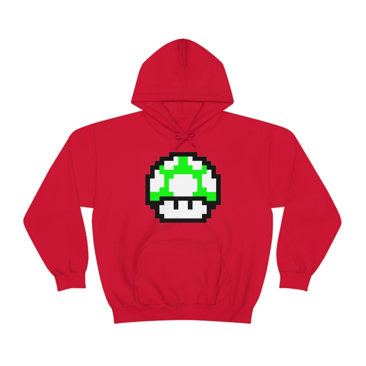 Mushroom 1UP 8 Bit Retro Style Unisex Hooded Sweatshirt