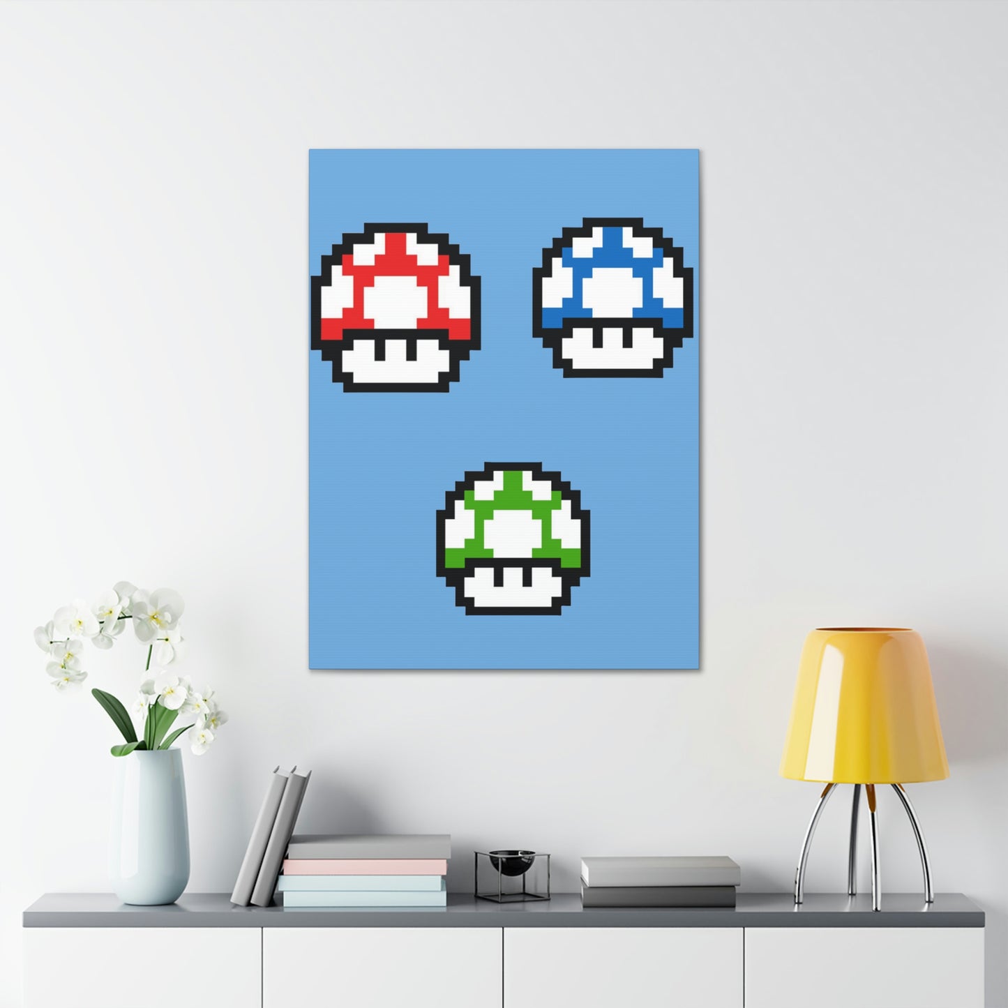 Mushroom 8 Bit Style Canvas Gallery Wraps