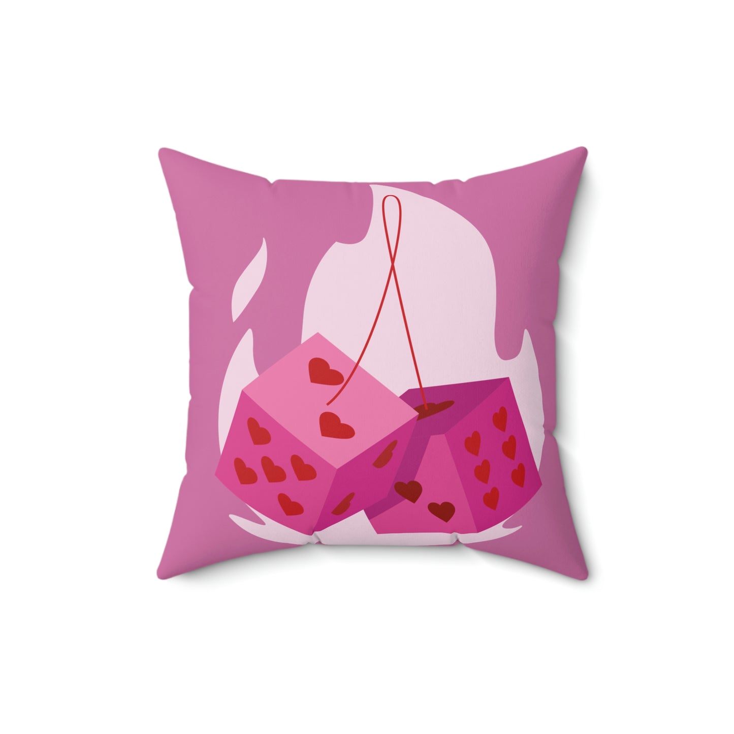 Dice Hearts Spun Polyester Square Pillow