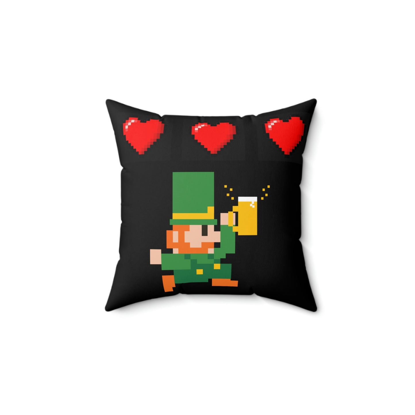 Leprechaun 8 Bit Style Spun Polyester Square Pillow