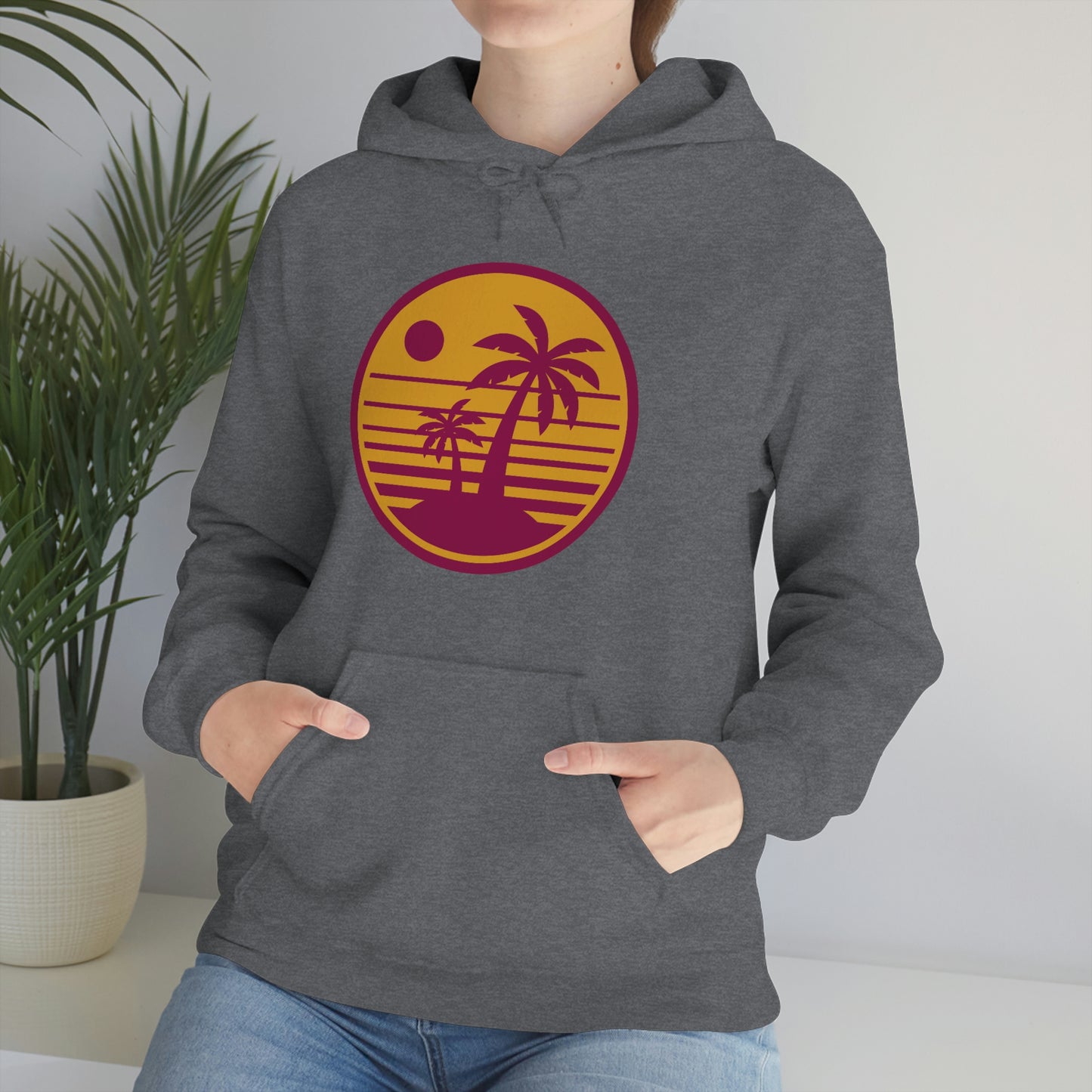 Retro Sunset Beach Unisex Hooded Sweatshirt